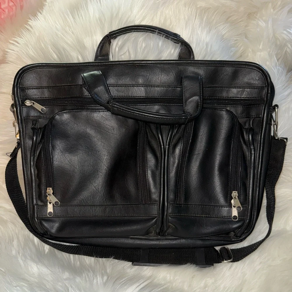 Black Laptop Bag with Colorful Painted Patches